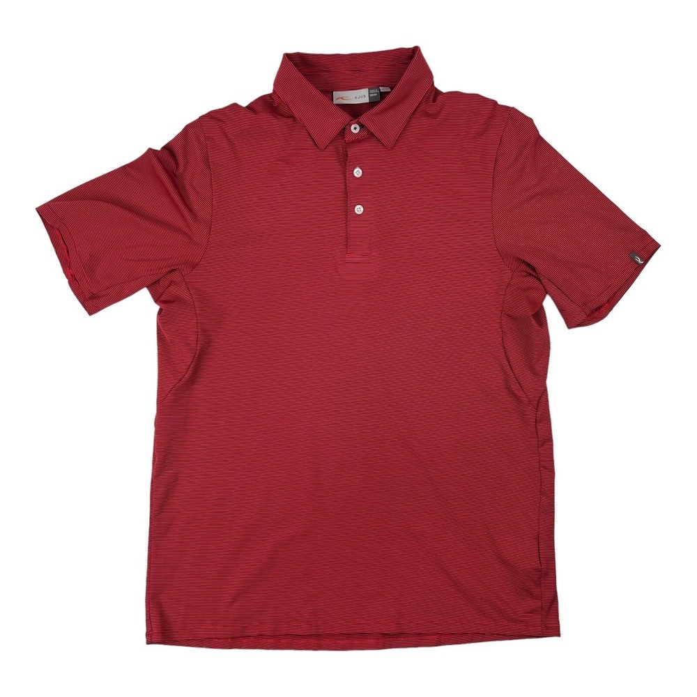 KJUS Red & Black S/S Polyester Spandex‎ Polo Shirt UPF 50+ Mens Size Medium M